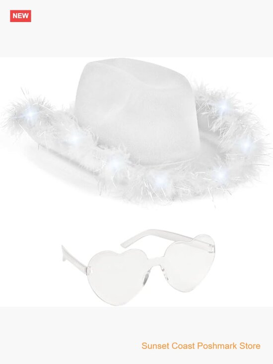 Light Up Cowboy Hat with Glasses LED Cowgirl Costume Accessory main image 7